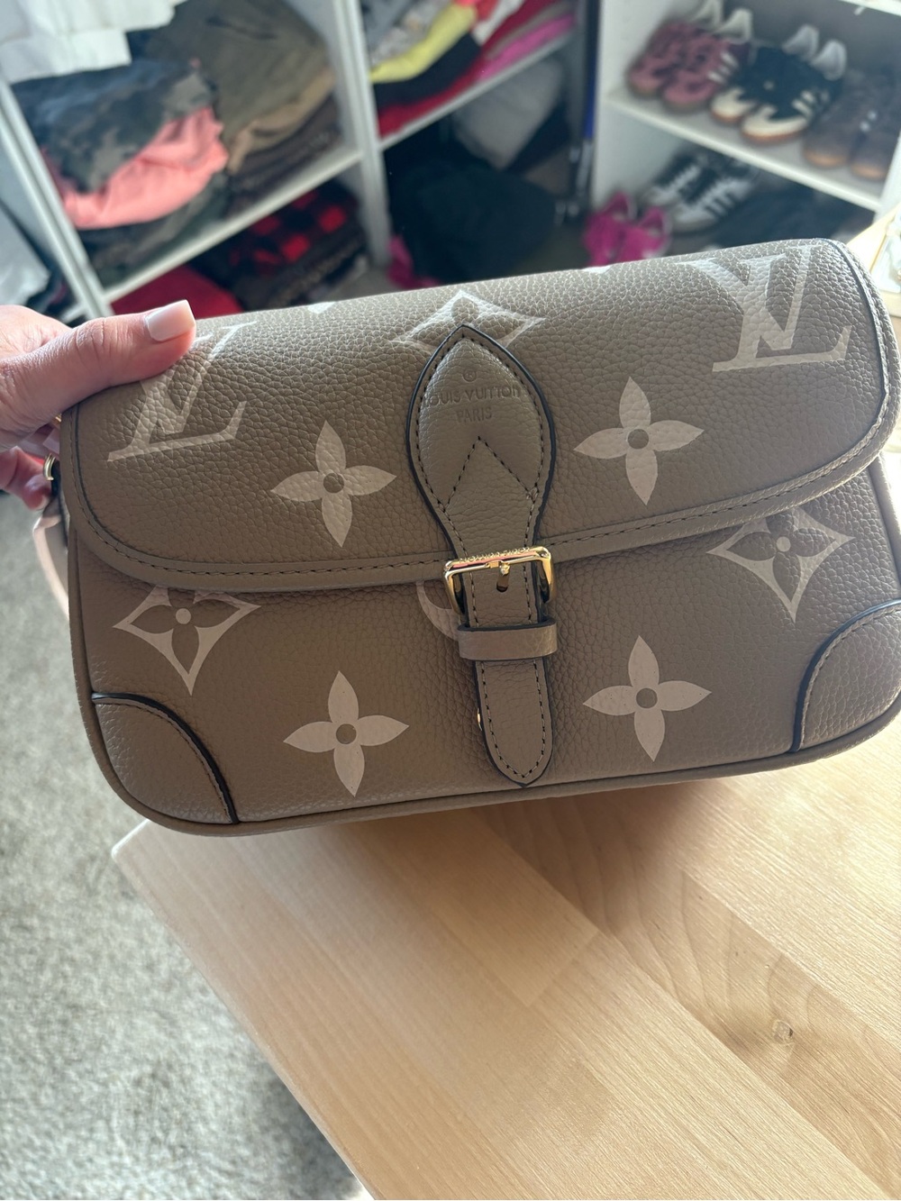 Louis Vuitton Taupe Monogram Crossbody Bag - Picture 2 of 7
